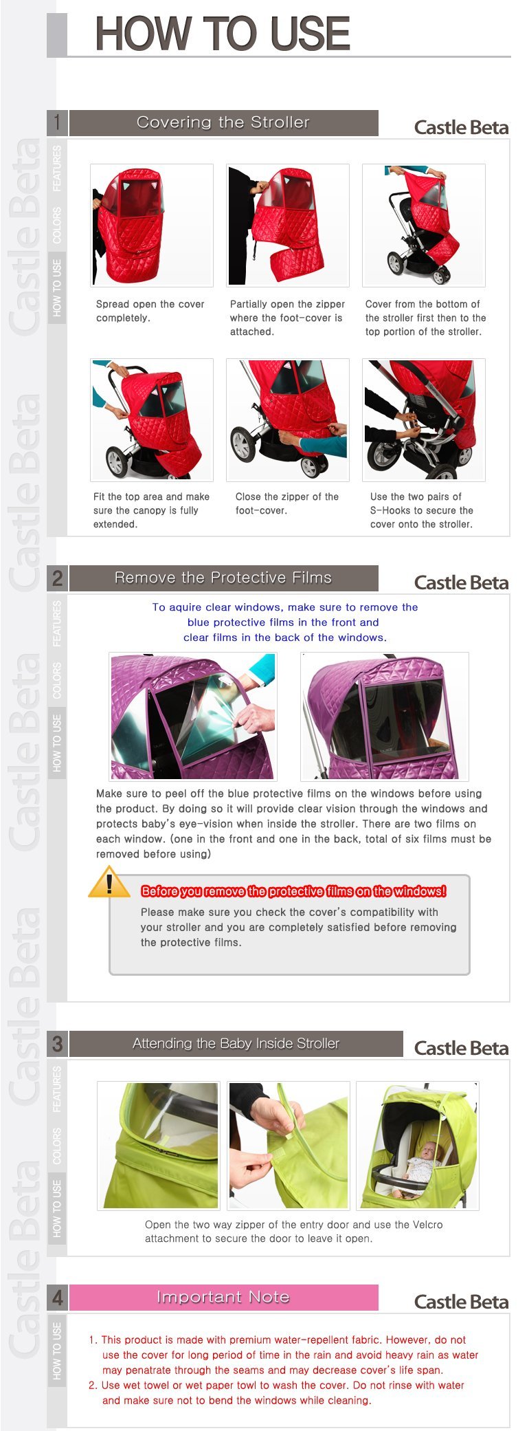 Manito Castle Beta Stroller Weather Shield