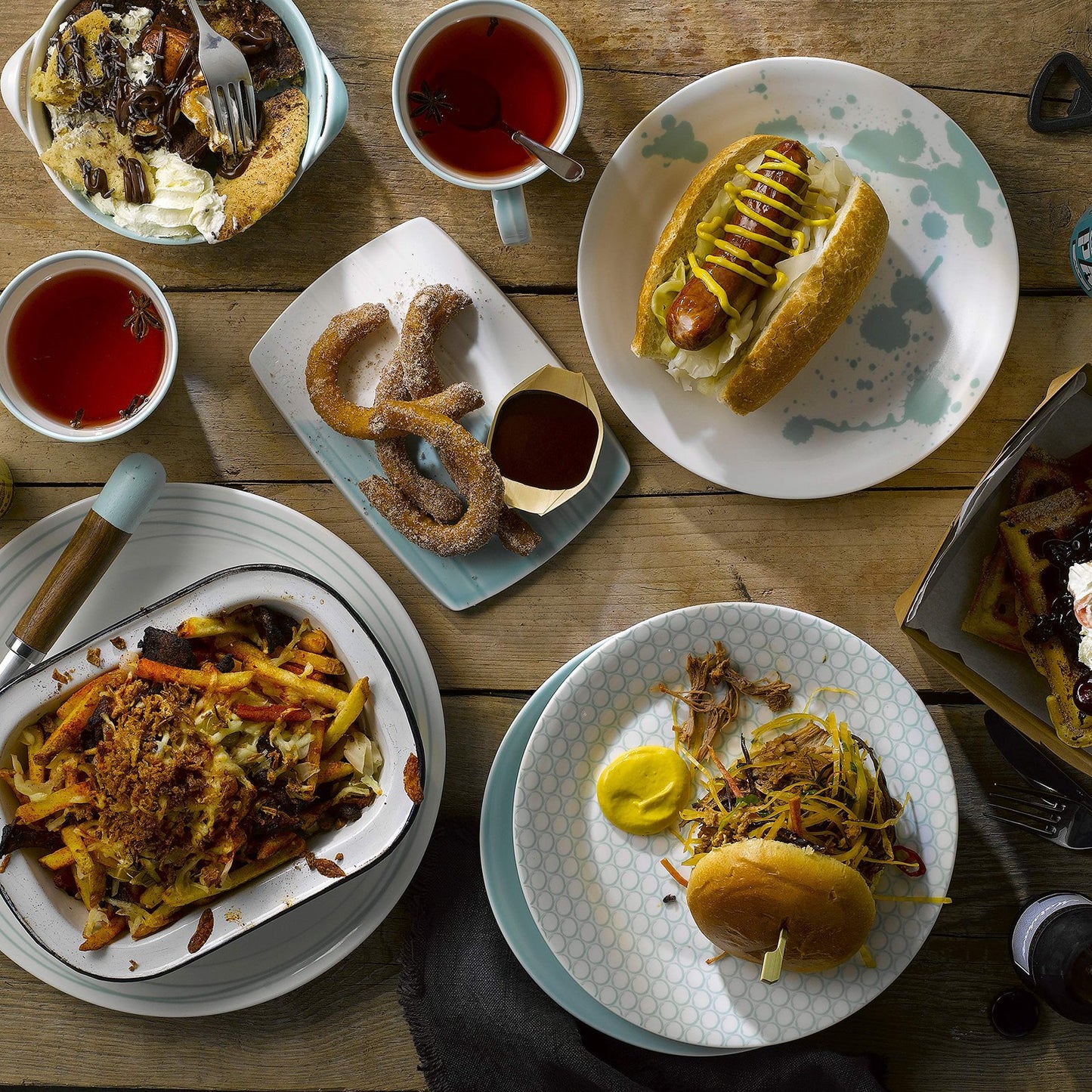 Royal Doulton Pacific Large Mug 450ml Set of 6, Blue, Porcelain, 0.45ltr