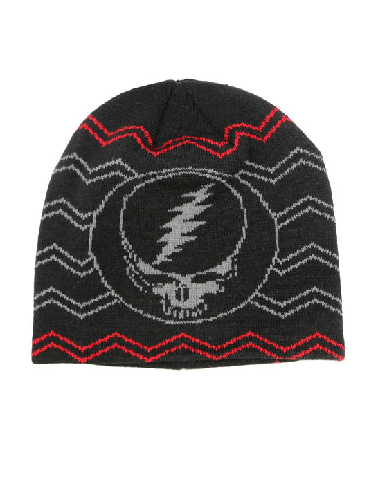 Grateful Dead Steal Your Face Knit Beanie Skull Cap Winter Hat - 2 Colors
