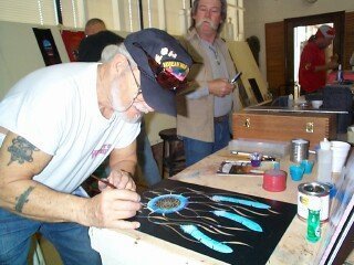 Size 00 Series Bobbo-Mack Super Quad 4 Action Scroll Pinstriper Brush Blue Squirrel & Black Synthetic Hair