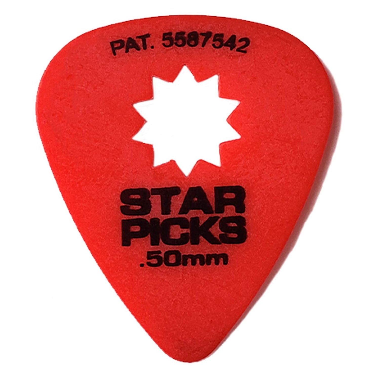 72 Pack Everly Star Guitar Picks .50mm Super Grip Red