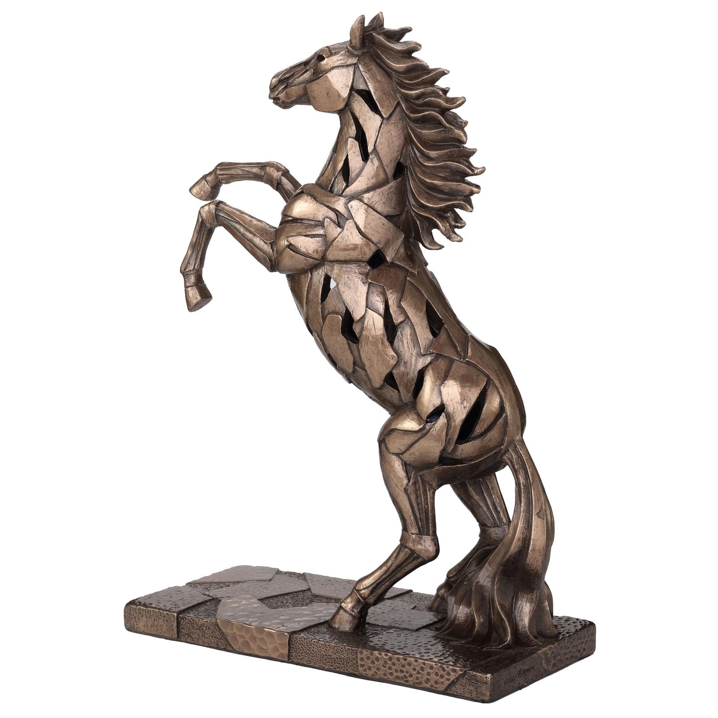 Veronese Design 11 1/4 Rearing Horse Illumination Resin Sculpture Cold Cast Bronze Finish