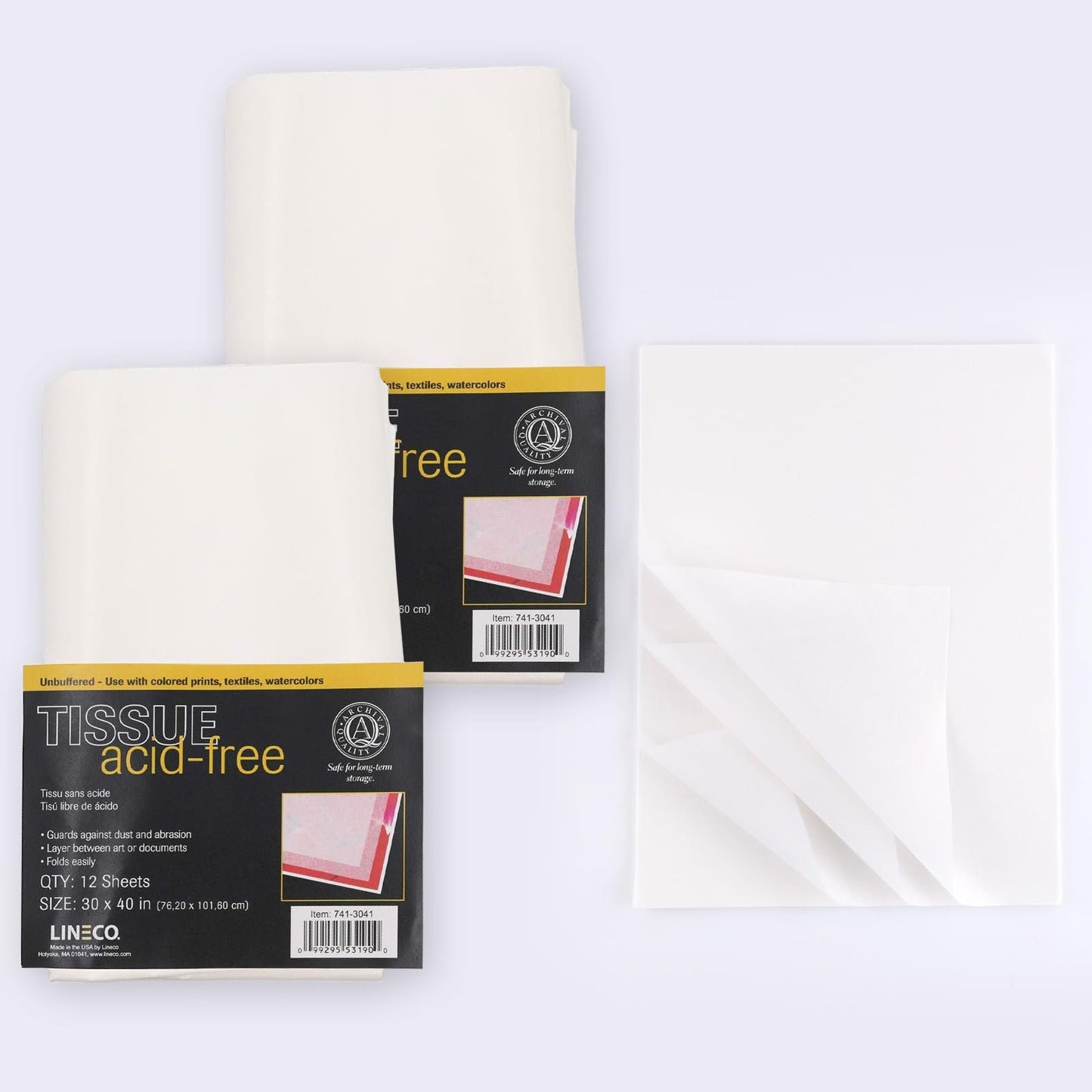 Lineco, Unbuffered Interleaving Tissue Paper, Unbuffered, Acid-Free, 30 x 40 Inches, Protect and Separate Prints, Documents, Letters, Newspaper, Prevent Harm to Your Products