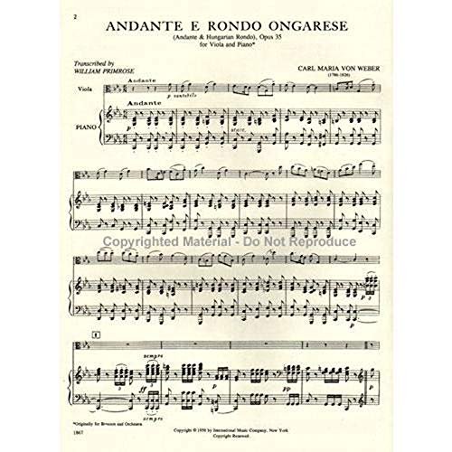 Weber - Andante and Rondo Ongarese Op 35 For Viola and Piano Edited by Primrose Published by International Music Company [Sheet music] [Sheet music] [Sheet music] [Sheet music] [Sheet music] [Sheet music] [Sheet music] [Sheet music] [Sheet music]...