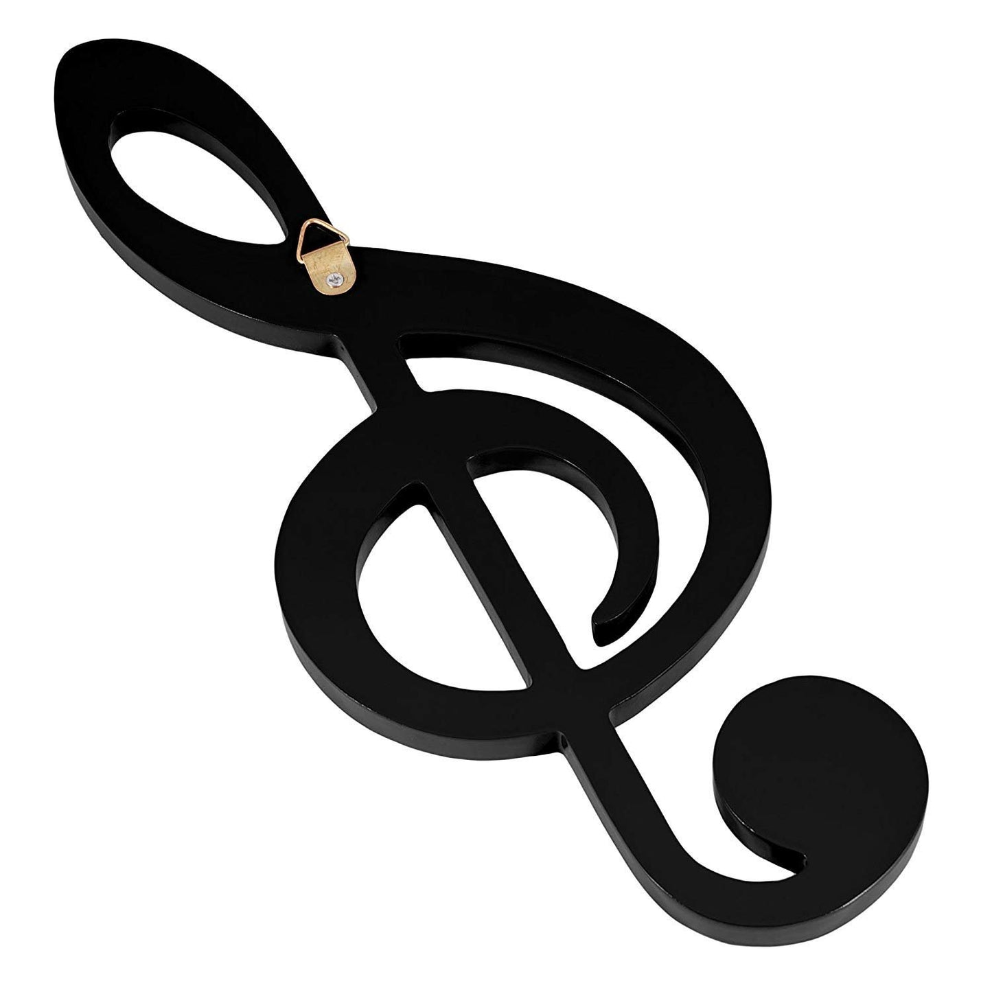 Broadway Gifts Treble Clef Music Note Glossy Black 9 Inch Wood Hanging Wall Decoration