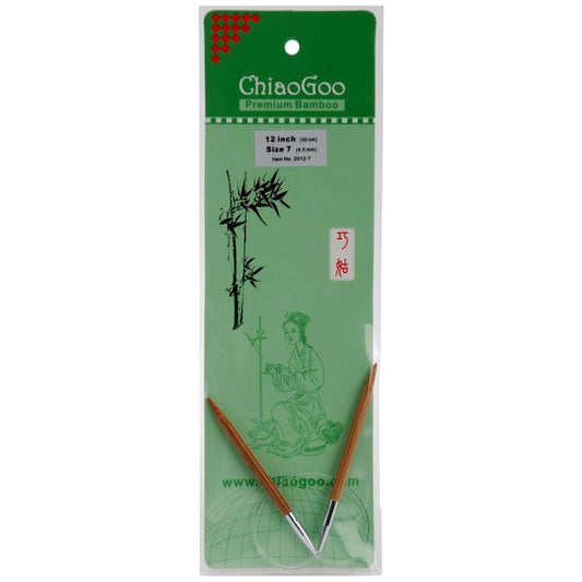 ChiaoGoo Circular 12 inch (30cm) Bamboo Dark Patina Knitting Needle Size US 9 (5.5mm) 2012-9