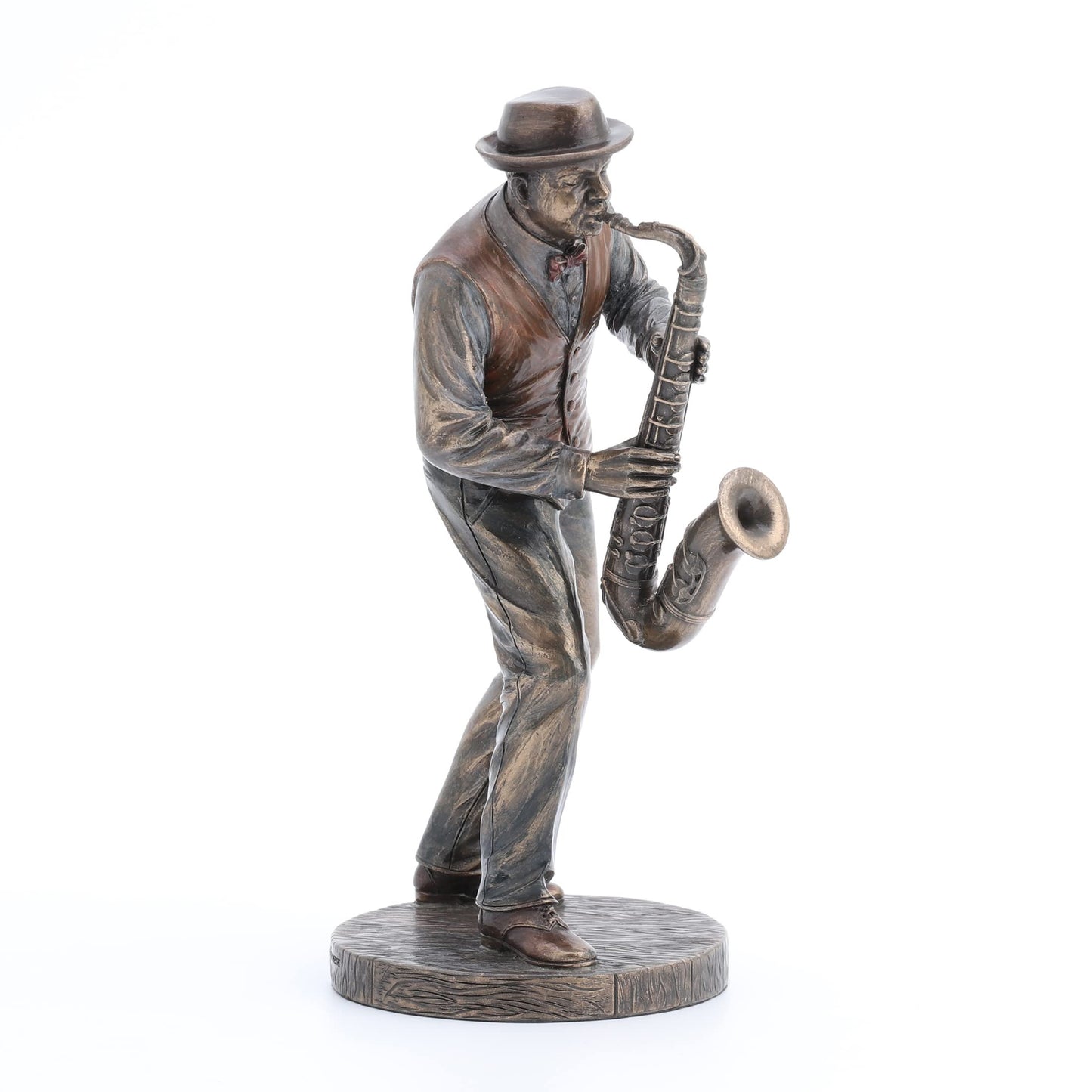 Veronese Design 7 1/4" Jazz Band Saxophonist Resin Figurine Bronze Finish