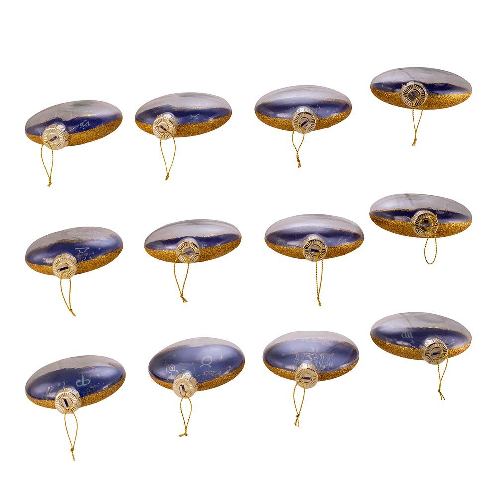 Kurt Adler 80MM Glass Zodiac Ornaments, Set of 12