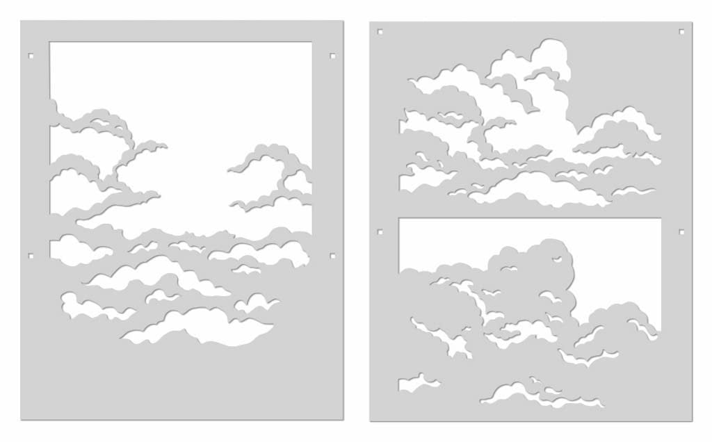 SA241 Color Layering Clouds Stencils