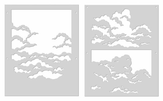 SA241 Color Layering Clouds Stencils