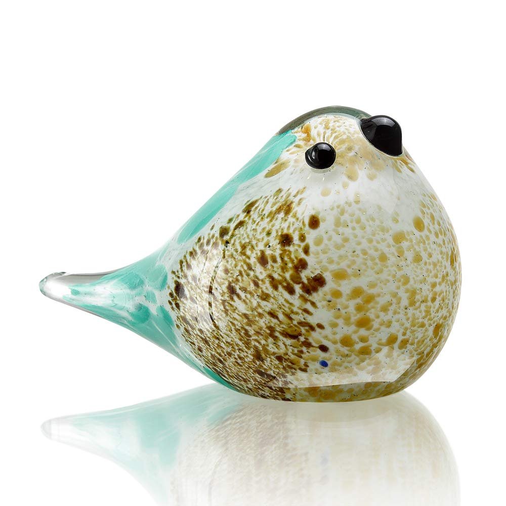 SPI Home Art Glass Blue and Brown Bird