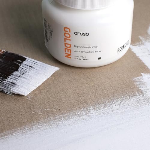 Gesso by GOLDEN, 128 fl. oz. Jug, Professional Acrylic Gesso, Opaque