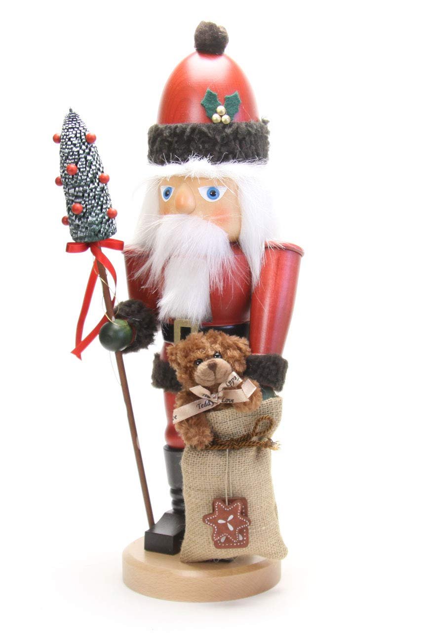 Christian Ulbricht German Christmas Nutcracker Santa Claus with Teddy - 44,5 cm / 18 inch - Authentic German Erzgebirge Nutcrackers