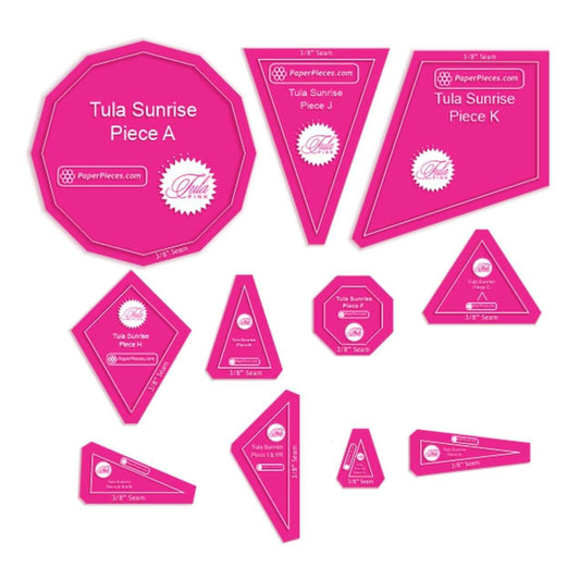 Paper Pieces Tula Sunrise 11pc Acrylic Template Set English