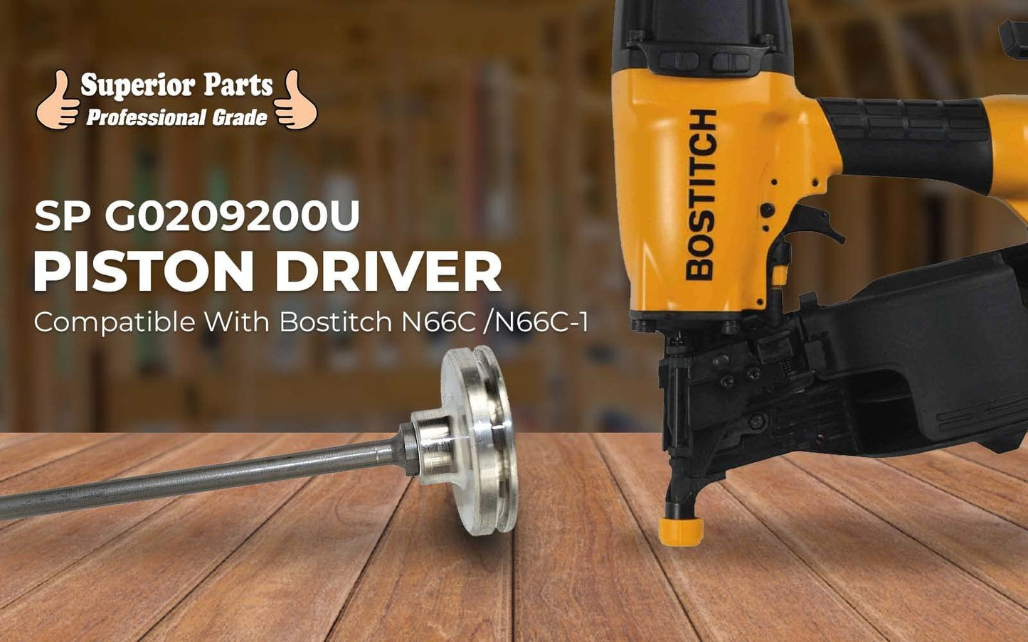 Superior Parts SP G0209200U Aftermarket Piston Driver Assembly without O-Ring Compatible with Bostitch N66C /N66C-1 & Dewalt DW66C-1 - US S7 Material