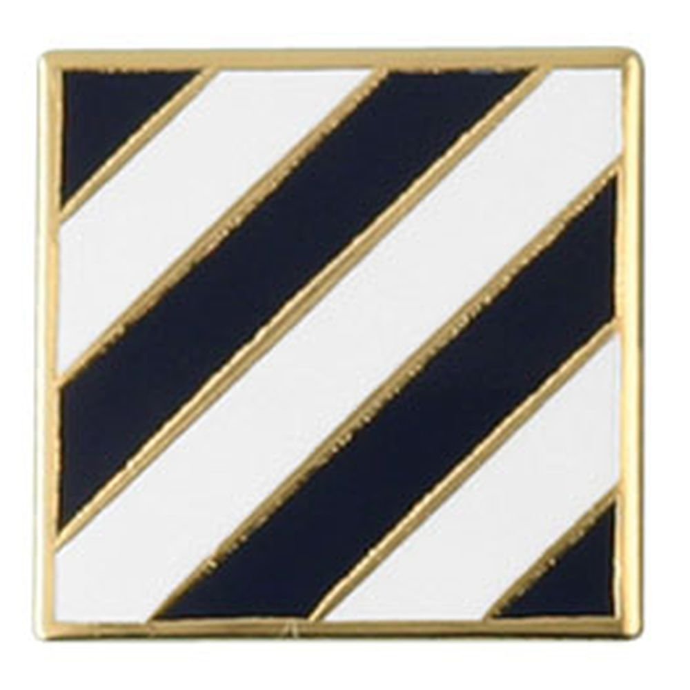 Mitchell Proffitt 3rd Infantry Division Lapel Pin, Blue White Gold, 3/4 inch