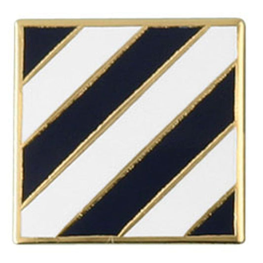 Mitchell Proffitt 3rd Infantry Division Lapel Pin, Blue White Gold, 3/4 inch