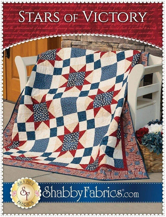 Shabby Fabrics Stars of Victory Quilt Pattern - Finishes 59.5" x 71.5"