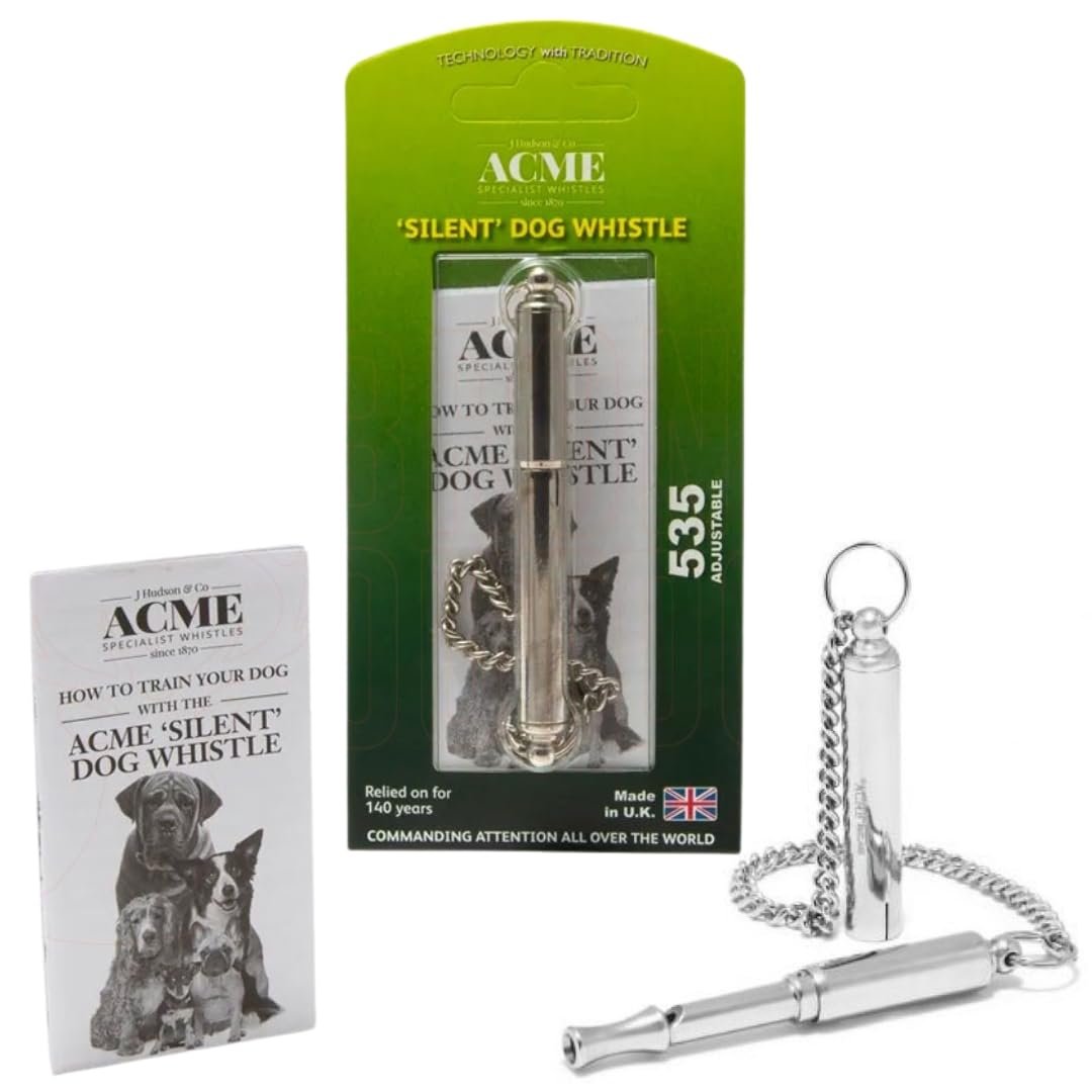 ACME Genuine 'Silent' Dog Training Whistle no. 535. Adjustable Frequency. Good gound Quality. Weather-Proof. Designed and Made in The UK. Solid Brass
