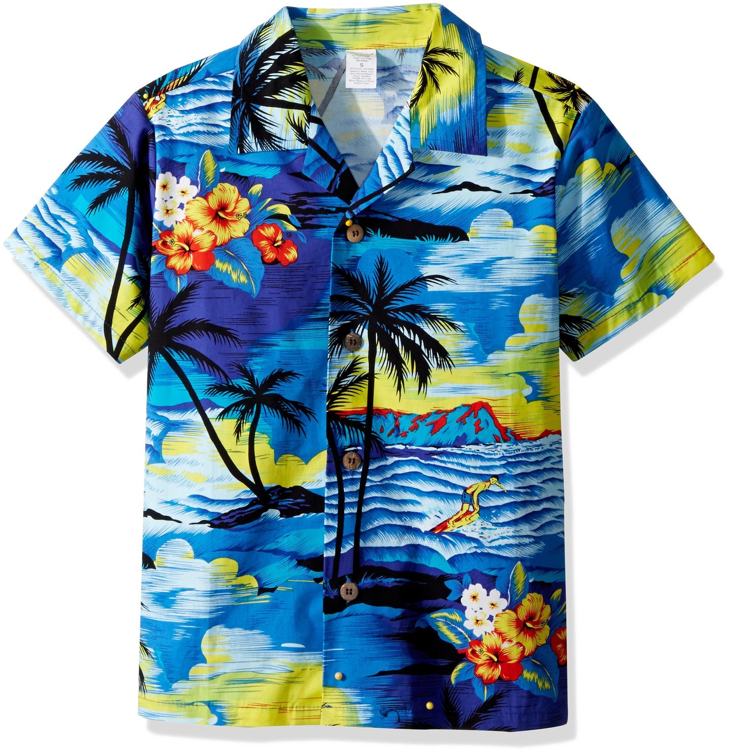 Men's Hawaiian Shirt Aloha Shirt in Sunset Blue, S