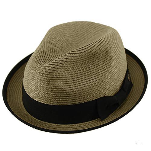 Epoch Men's Classy Travel Crushable 2tone Derby Fedora Upturn Curl Brim Hat