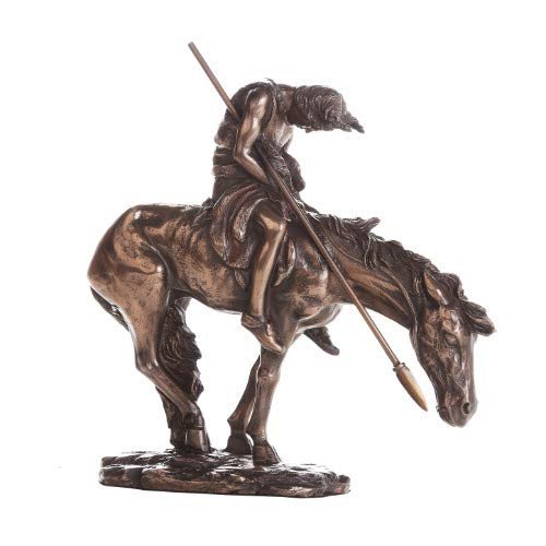 Pacific Giftware The End of Trail Bronze Finish Native American Indian Warrior Collectible Figurine 7.5 H