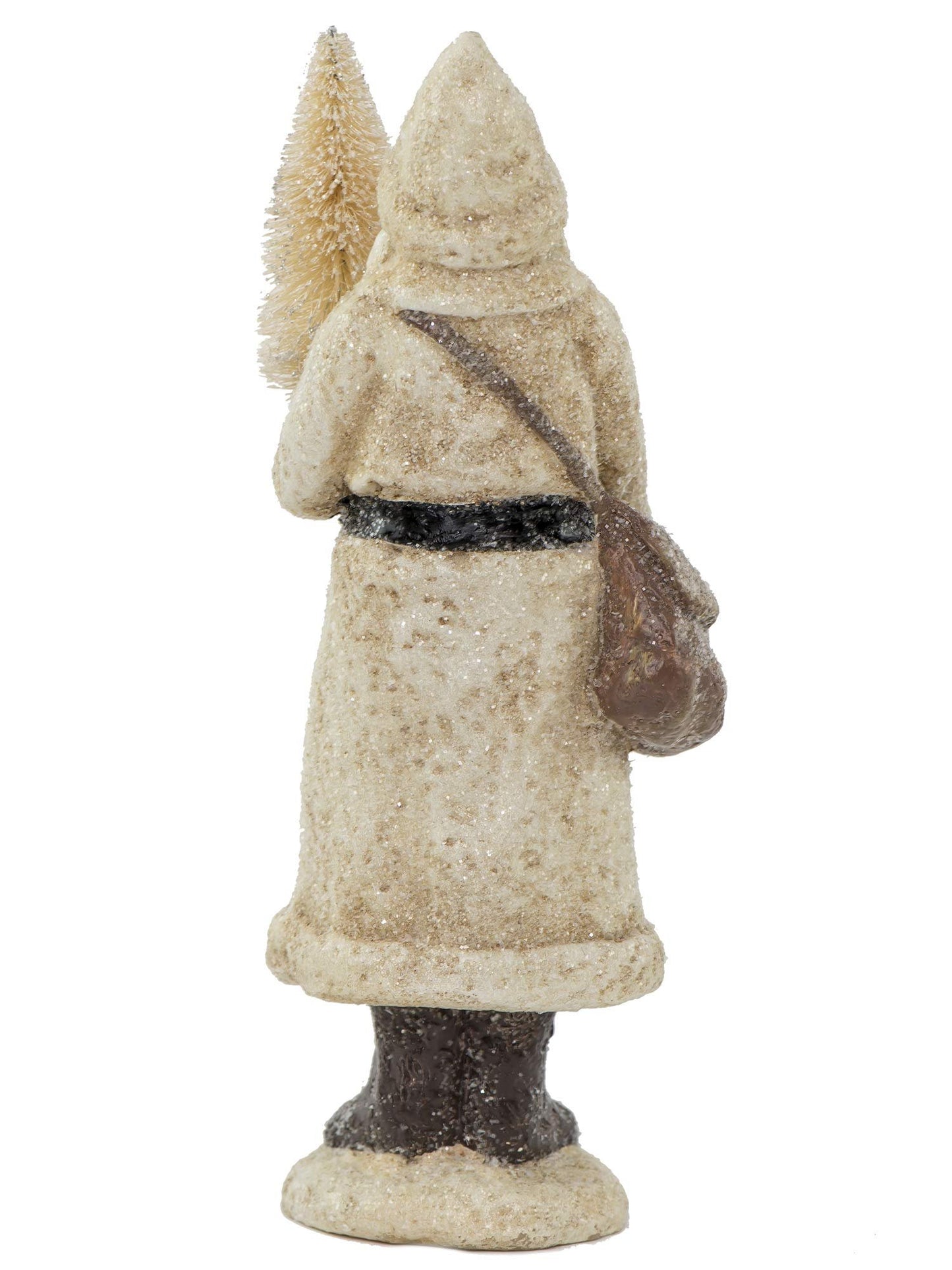RAZ Imports Glittered Resin Santa Figure (White)