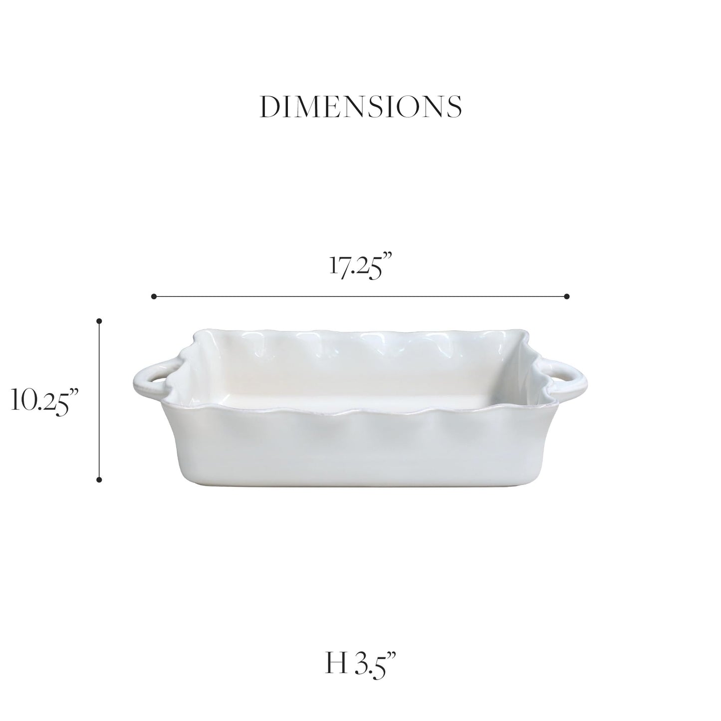 Casafina Cook & Host Collection Stoneware Ceramic Rect. Baker 17"