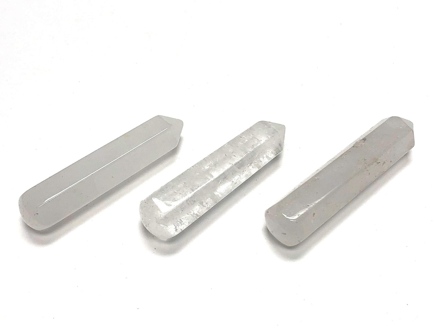 Zentron Crystal Collection: 60MM All Natural Gemstone Crystal 2"+ Wand and Velvet Pouch (Clear Quartz)