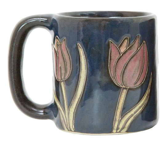 Mara Stoneware 16 oz. Tulip Flower Mug