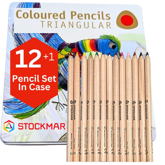 STOCKMAR Triangular Colored Pencils In a Tin Case