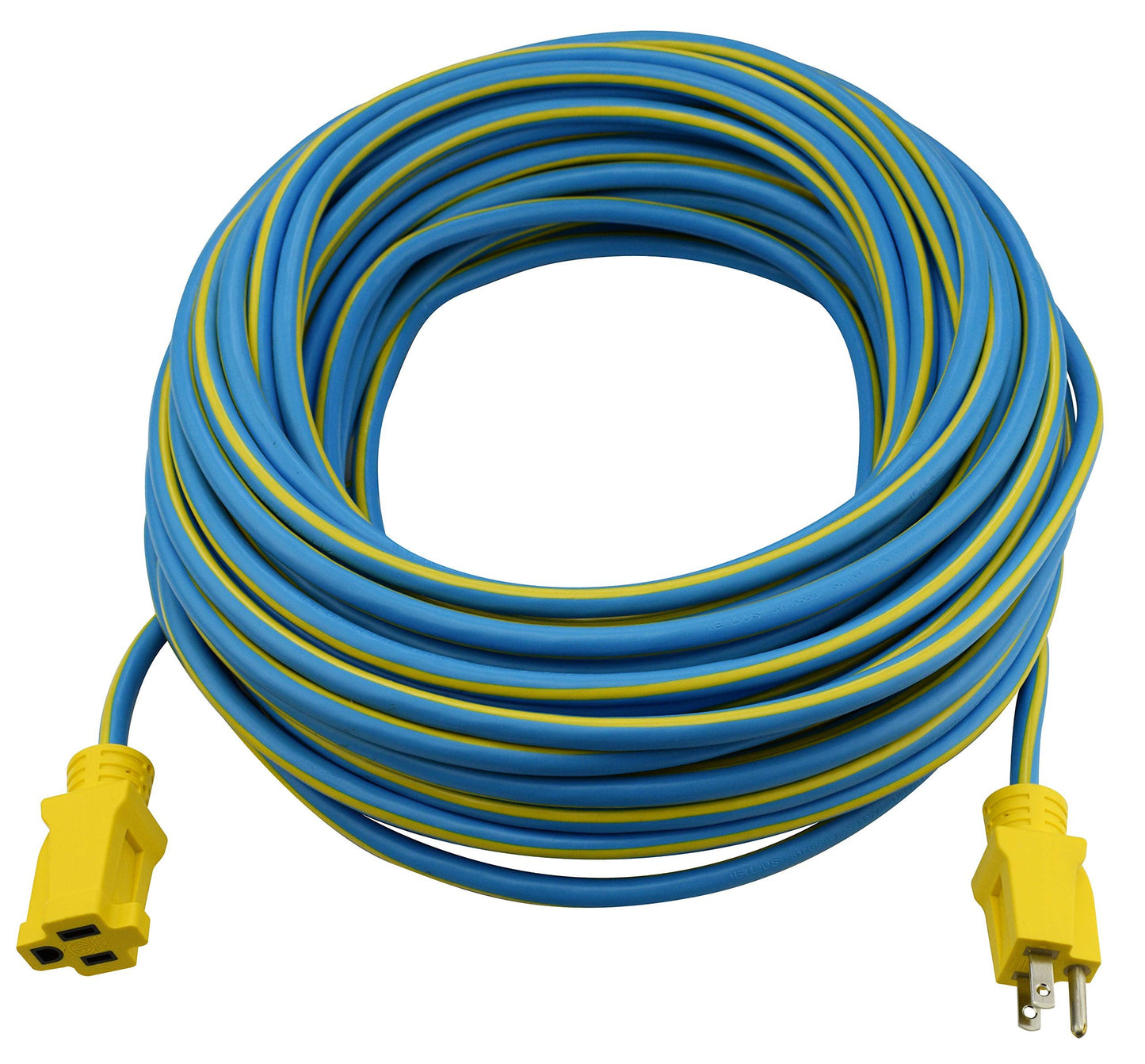 Prime KC506735 100-Foot 14/3 SJTW Kaleidoscope Heavy Duty Extension Cord, Blue and Yellow