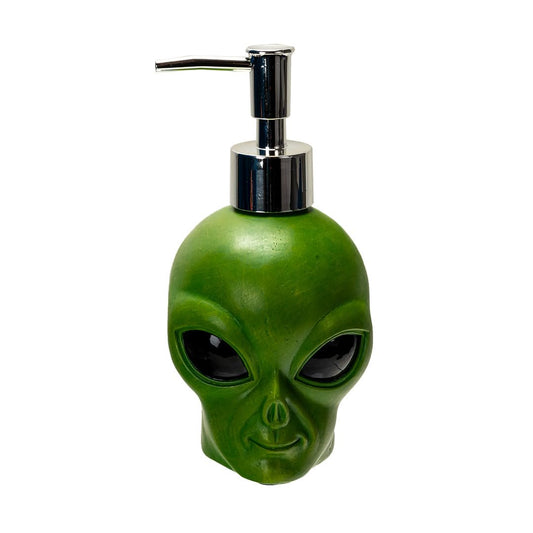 Pacific Giftware Green Alien Head Soap or Lotion Dispenser Sci-Fi Novelty Bathroom Accessory with Silver Pump Fun Outer Space Decor for Kitchen or Bathroom UFO-Themed Polyresin Home Decoration 6.5''H