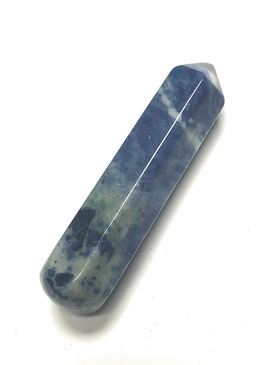 Zentron Crystal Collection: 60MM All Natural Gemstone Crystal 2"+ Wand and Velvet Pouch (Sodalite)