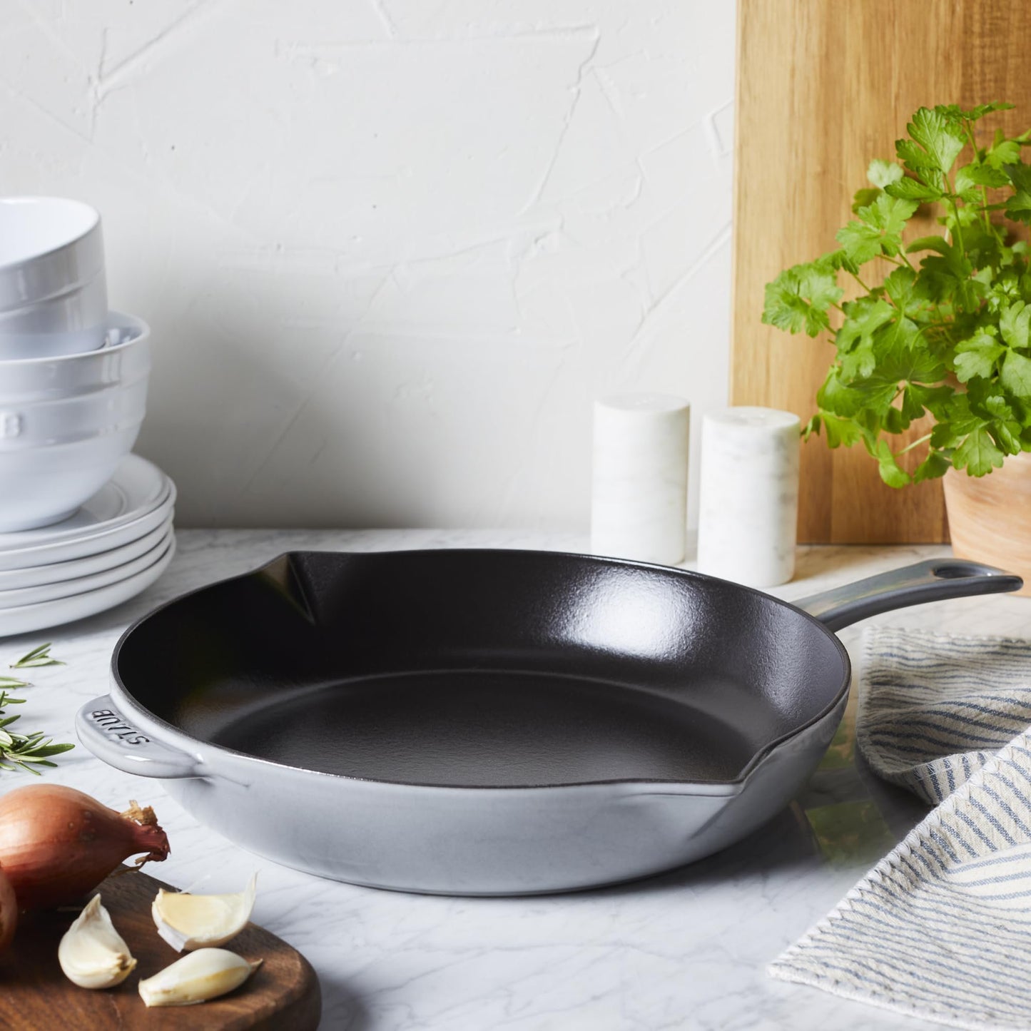 Staub Cast Iron 12-inch Fry Pan - Graphite Grey, Made in France