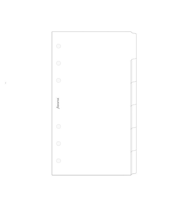 Filofax White Dividers, Personal Size, Cardstock, 7.5-inches Height, B132872