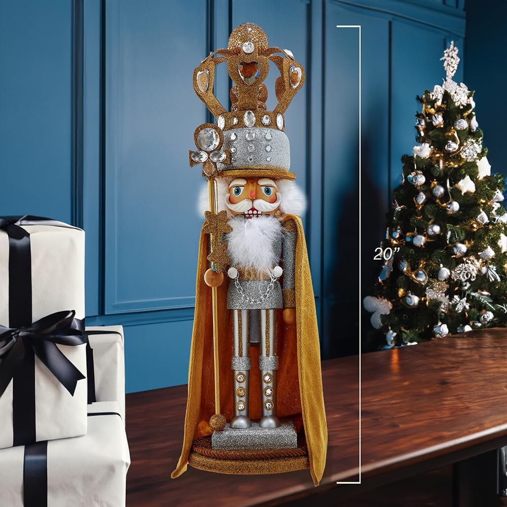 Kurt Adler 20-inch Hollywood Nutcrackers™ Silver & Gold King Nutcracker