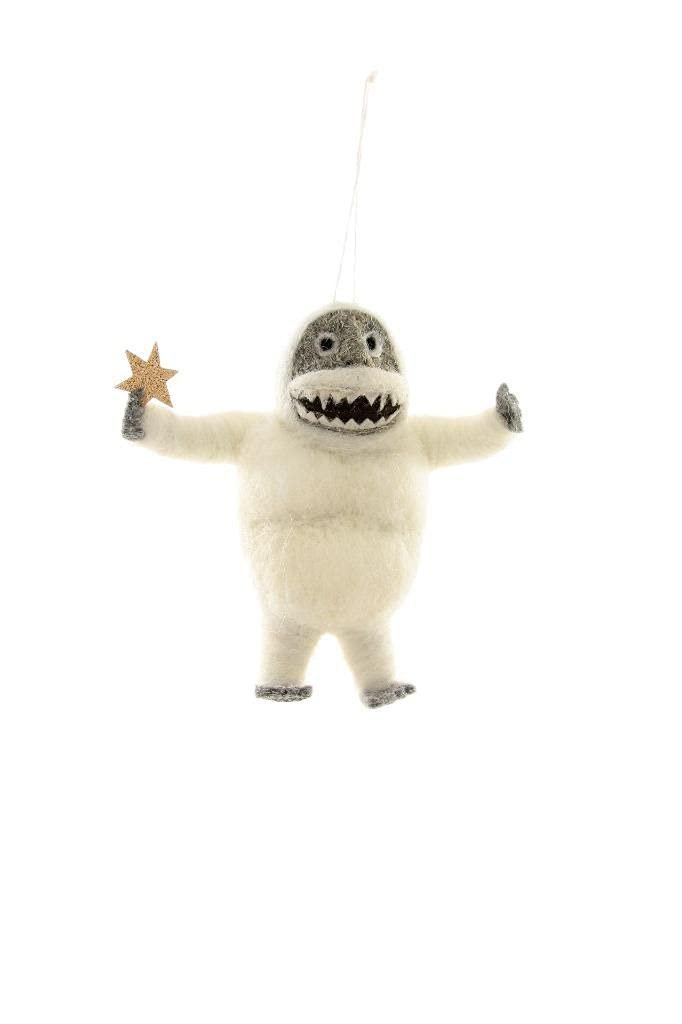 Felted Wool Rudolph Abominable Winter Snowman Christmas 6 inch Ornament, Multi