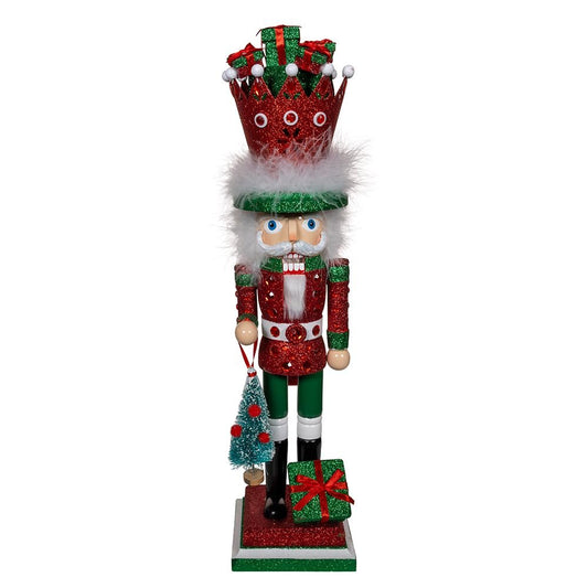 Kurt Adler 18-inch Hollywood Nutcrackers™ Red & Green with Presents Crown Nutcracker