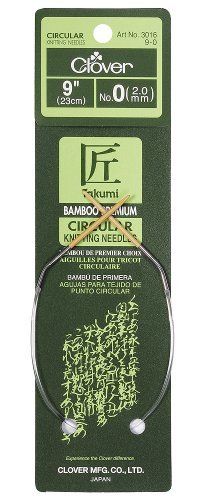 Clover Bamboo Circular Knitting Needles Takumi, 9-Inch Size 0