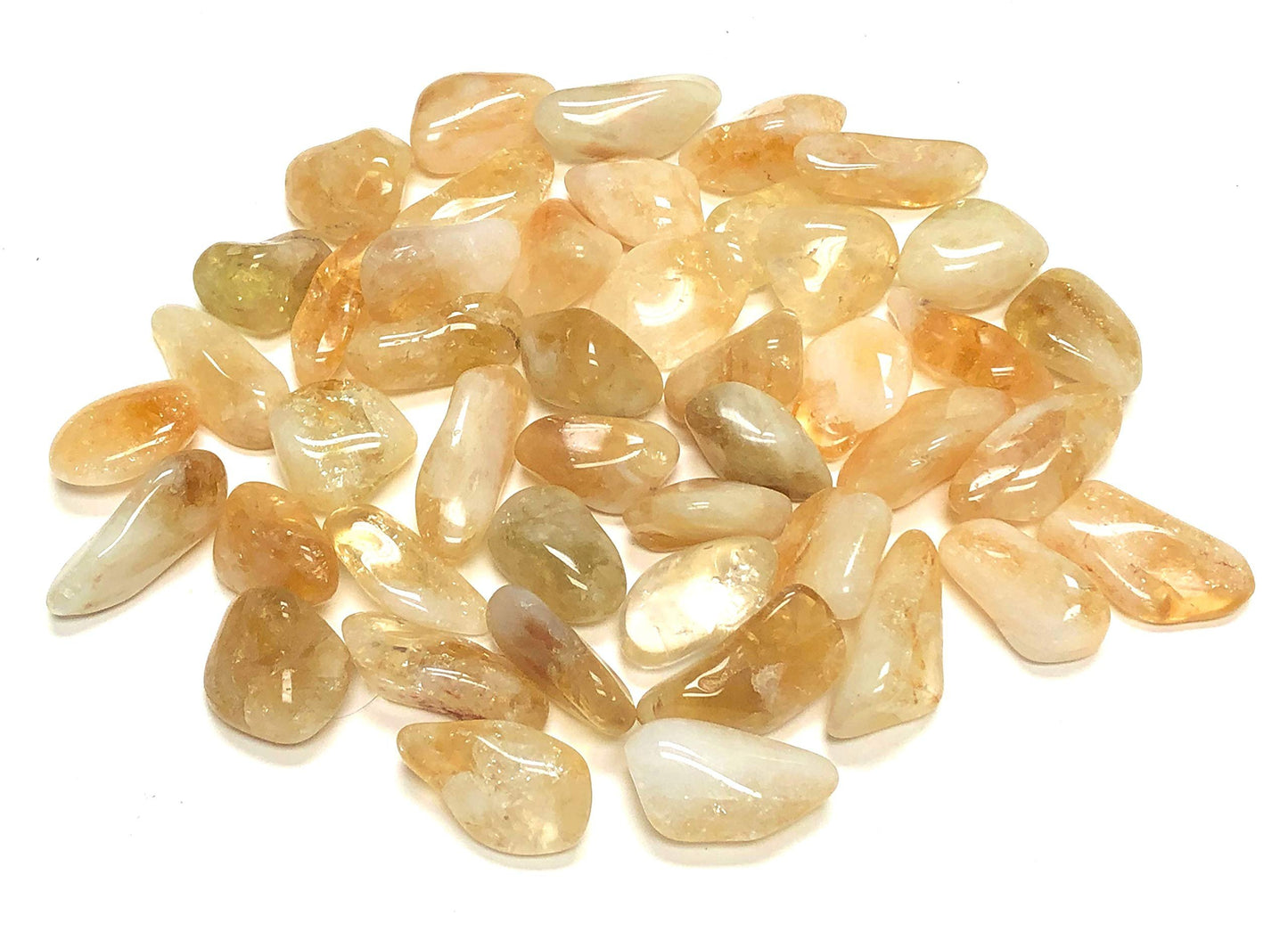 Zentron Crystal Collection: Tumbled Natural Citrine Stones Large 1" Gemstones (1/2 Pound)