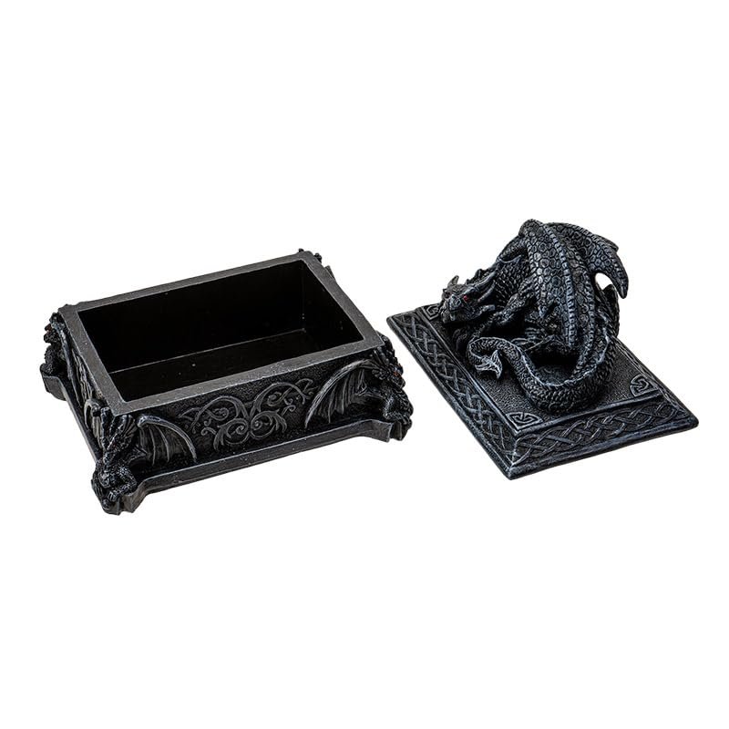 Pacific Giftware Celtic Dragon Jewelry Box – Mythical Winged Guardian Decorative Trinket Holder, Medieval Alchemy Design, Perfect for Dungeons & Dragons Collectibles, 5" L x 4.5" H