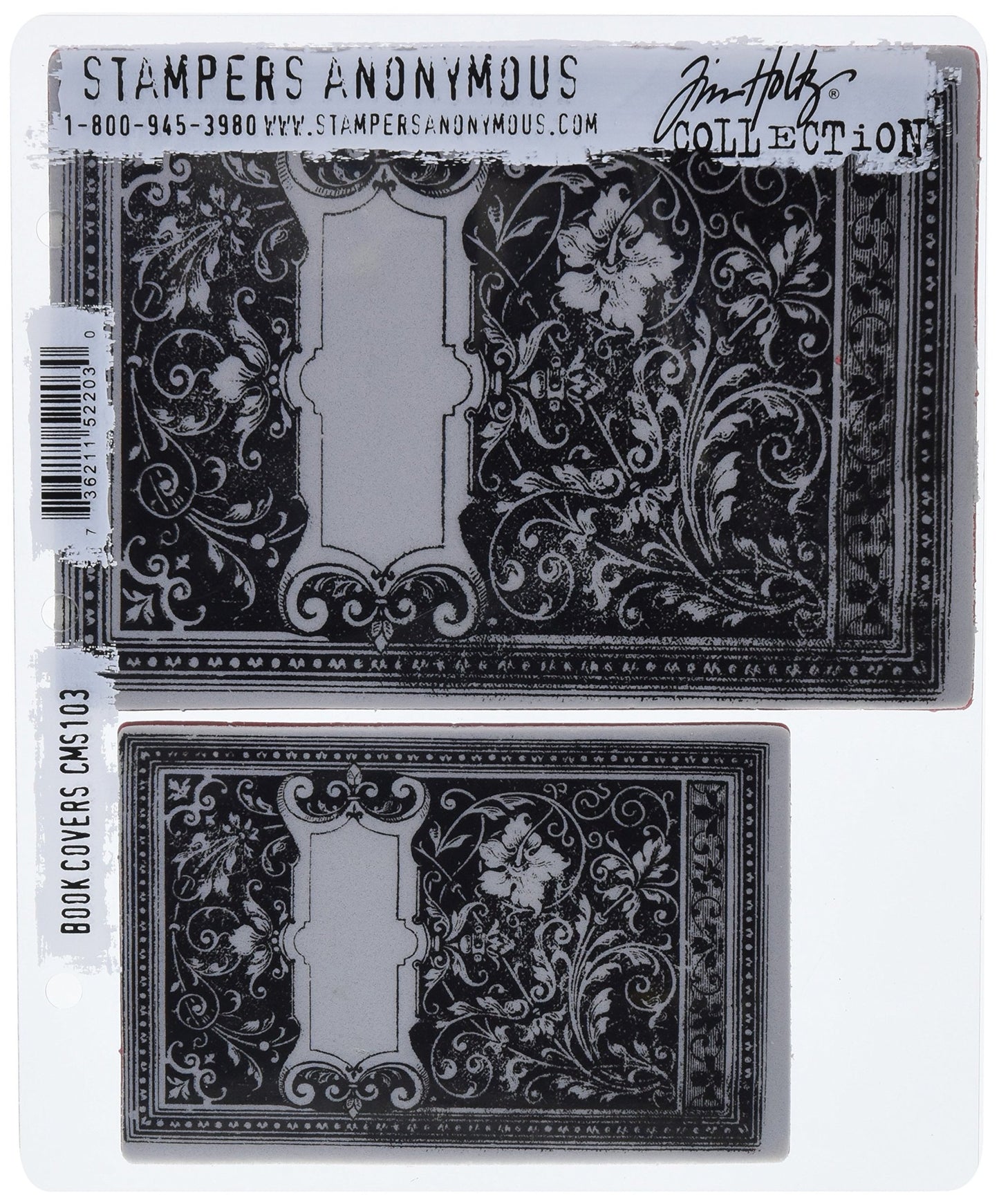 Stampers Anonymous Tim Holtz Cling Rubber Stamp Set, Book Covers
