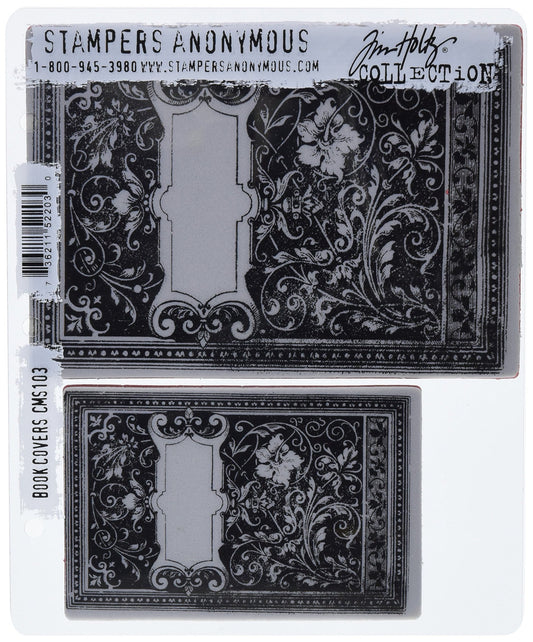 Stampers Anonymous Tim Holtz Cling Rubber Stamp Set, Book Covers