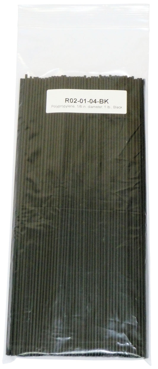 Polyvance Black Polypropylene (PP) Plastic Welding Rods, 1/8" Diameter 1 lb