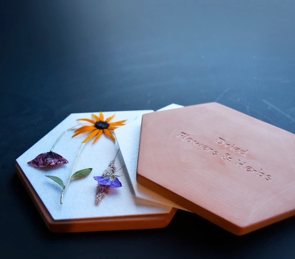 Fallen Fruits Flower and Herb Press | Microwaveable Terracotta Heavy Hexagonal Press