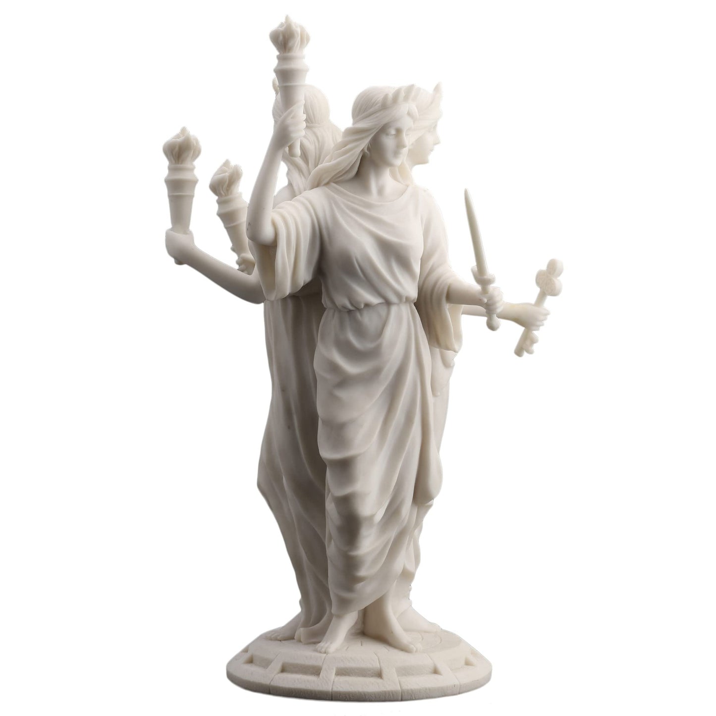 Veronese Design 11 3/4 Inch Greek Triple Moon Goddess Hecate Resin Statue Marble Finish