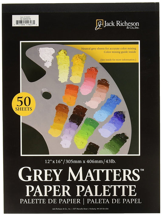 Jack Richeson Grey Matters Disposable Paper Palette, 12 x 16 in