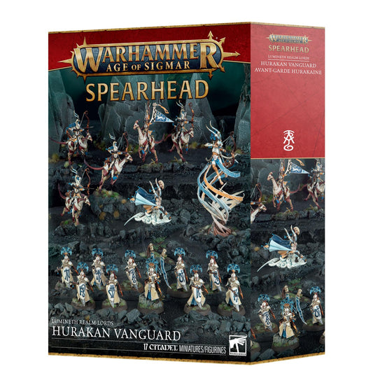 Warhammer Age of Sigmar Spearhead Lumineth Realm-lords Hurakan Vanguard 17 Miniatures Windmage Spirit of the Wind Windchargers Wardens