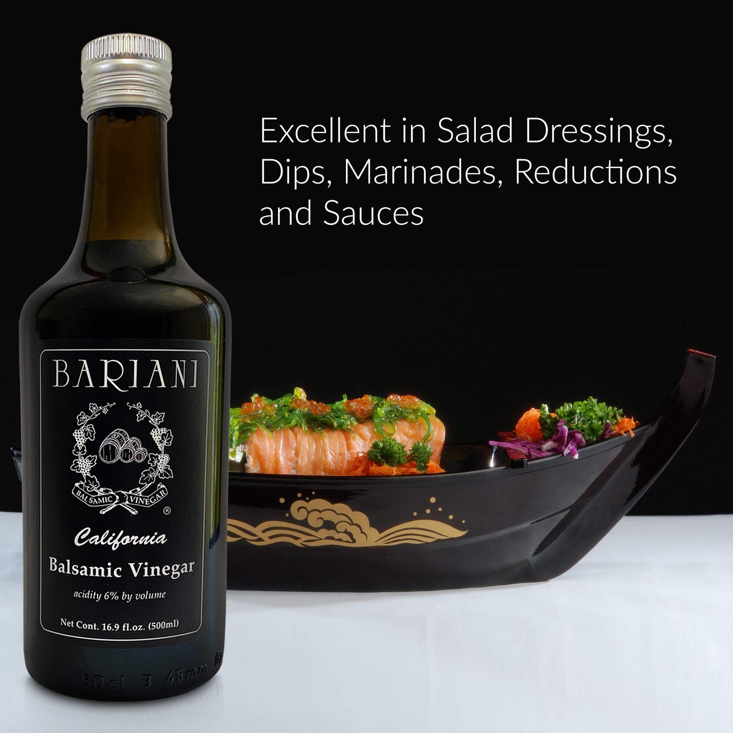 Bariani Organic Balsamic Vinegar of California 16.9 fl.oz - Natural and Semi-Sweet